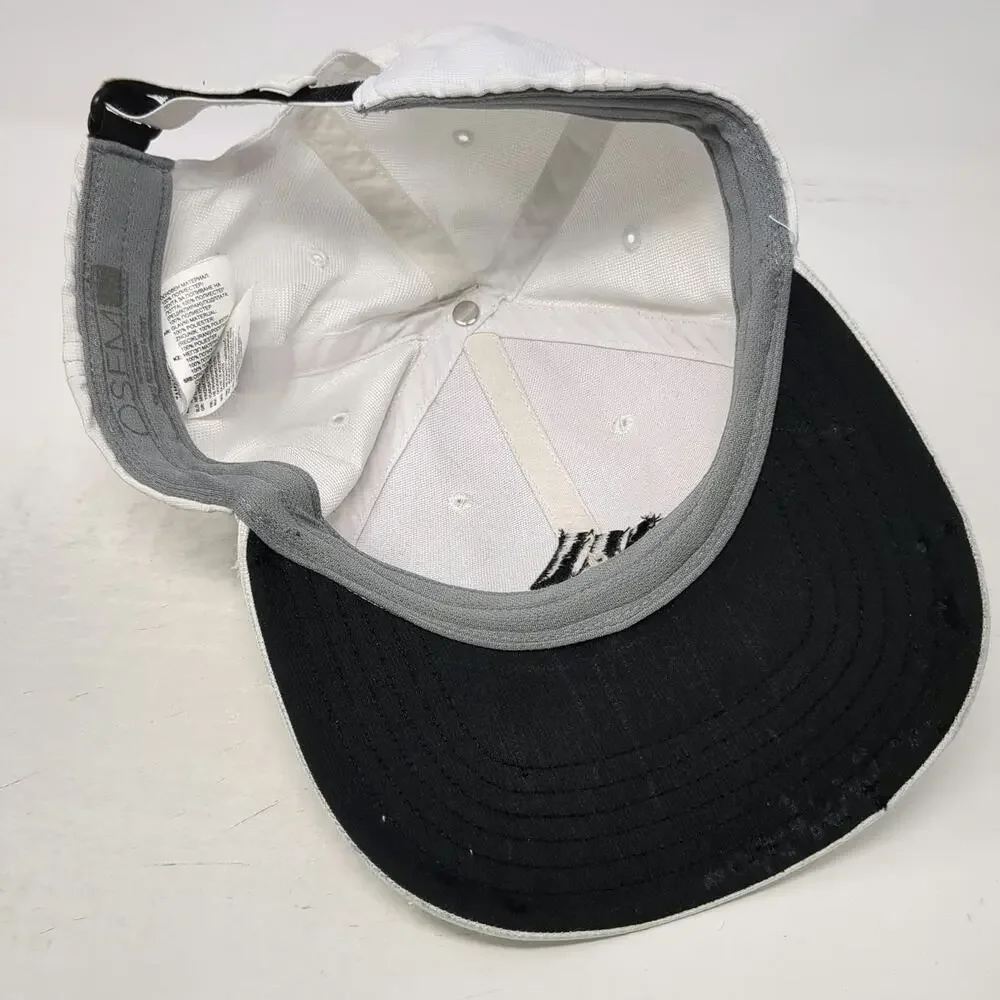 adidas Baseball Cap White One Size Strapback Embroidered Logo Athletic Sport Hat